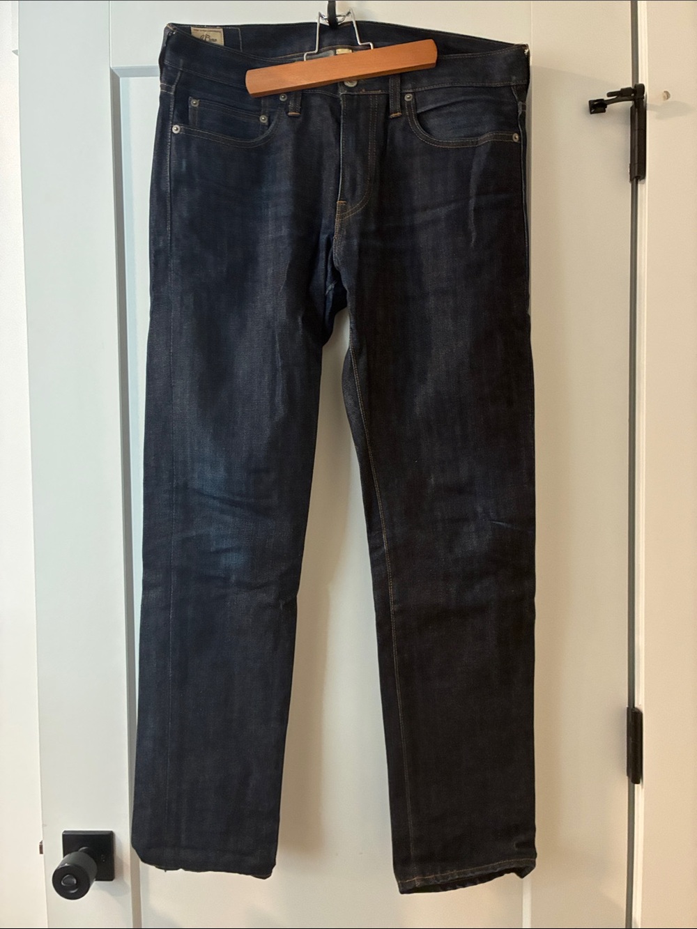 Men's J.Crew Dark Blue Straight-Leg Jeans (Kaihara Denim)